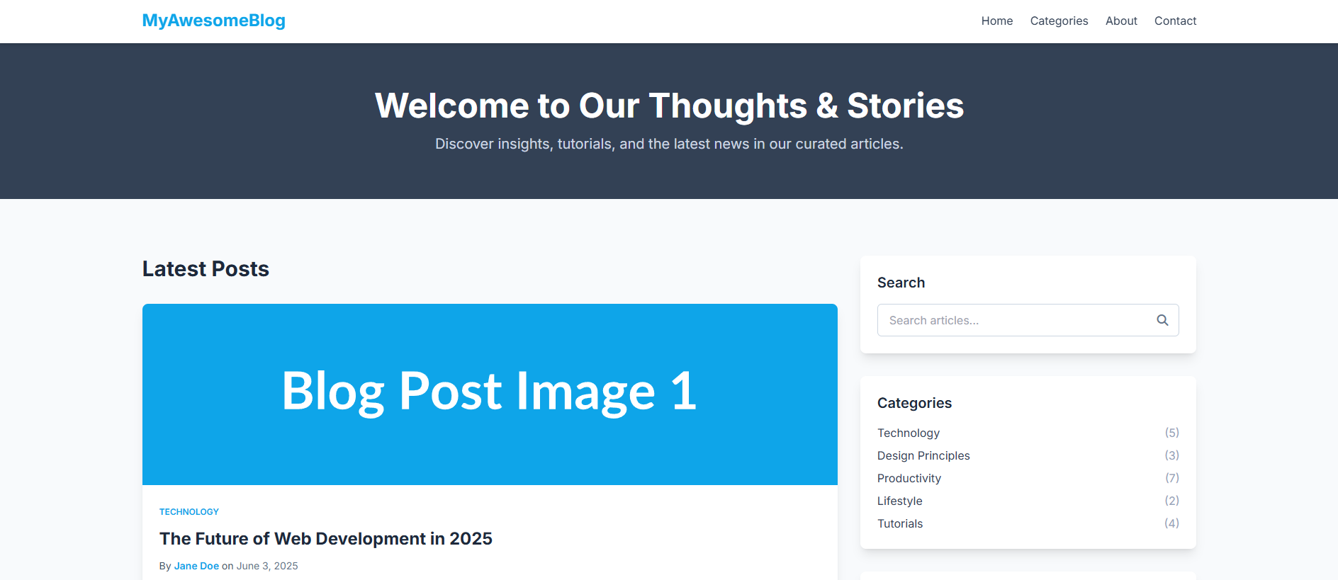 Blog System Screenshot
